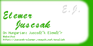 elemer juscsak business card